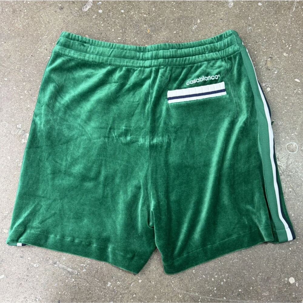 Casablanca Green Velour Athletic Shorts - Picture 4 of 11
